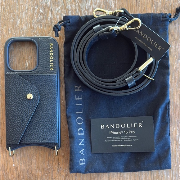Bandolier Black and Gold iPhone 15 Pro Case - Picture 1 of 1